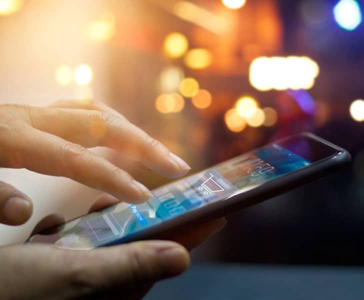 using mobile device to shop online