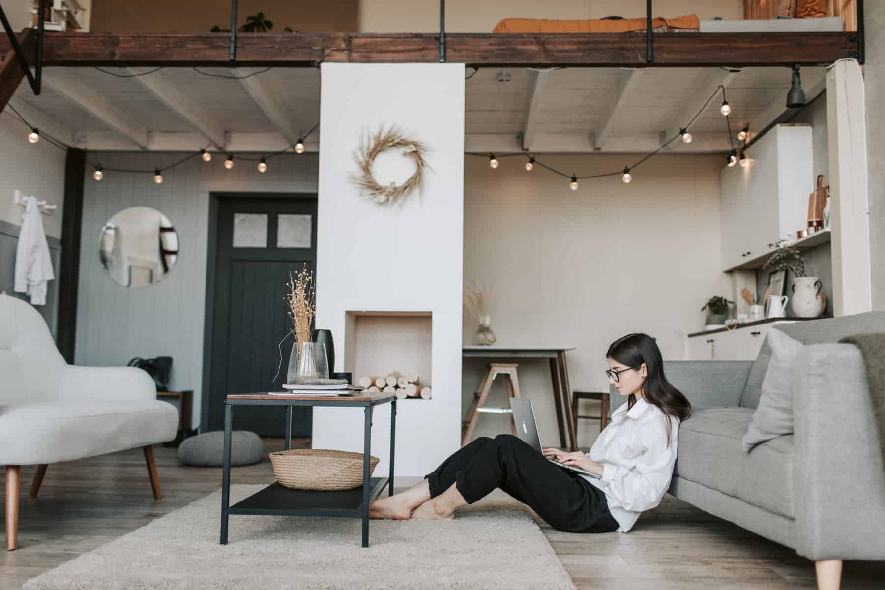 Woman working from home